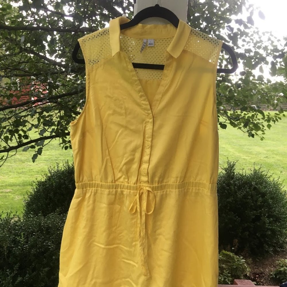 Button-up Yellow Summer Dress